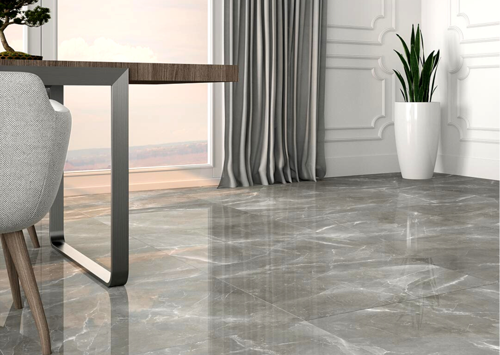 Elegant marble effect tiles Purity Style